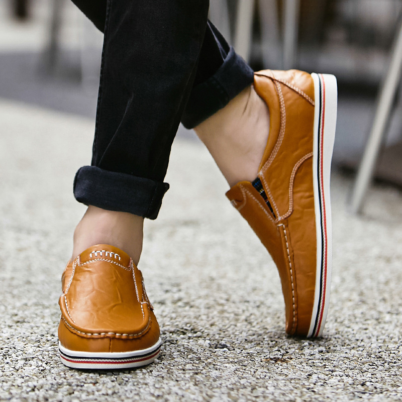 Casual leather shoes youth British code shoes - Image 3