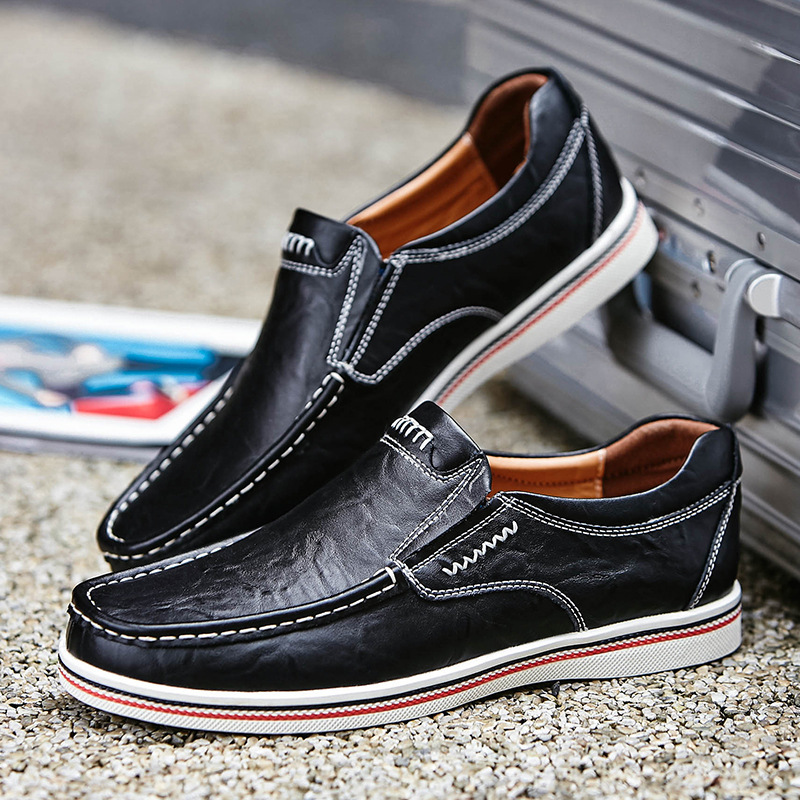 Casual leather shoes youth British code shoes - Image 5